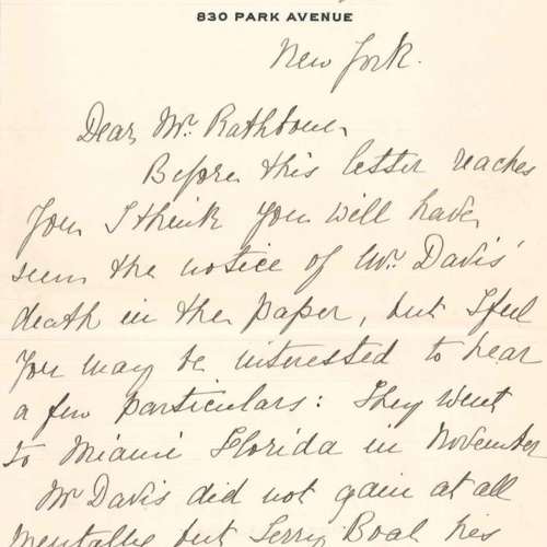 1915-02-25 letter from Mary N. Busk to Mr. Rathbone